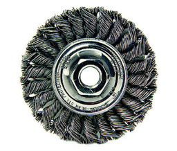 Weiler 804-13120 Dualife® Standard Twist Knot Wire Wheels - 4" Diam - 5/8" - 11 Arbor Thread - TPI or Pitch