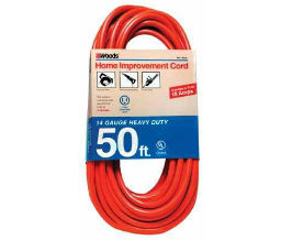 Woods 860-530 Outdoor Round Vinyl Extension Cords - 5" Length - Orange