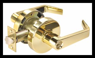 Yale B AU 4607LN MCD234 497-134 1-3/8 605ABCB Cylindrical Entry Lock, Augusta Lever, 2-3/4" Backset, 497 ANSI Strike, 1-3/4" Lip, for 1-3/8" Thick Doors, Bright Brass