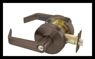 Yale B AU 4608LN MCD234 71S 1-3/4 613EABCI Cylindrical Classroom Lock, Augusta Lever, 2-3/4" Backset, 71S (Full Lip, 1/4" Radius Full Lip) Strike, 1-1/4 Lip, for 1-3/4" Thick Doors, Dark Oxidized Satin Bronze