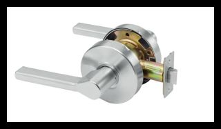 Yale B AU 4607LN MCD234 371-1 1-3/4 625ABCB Cylindrical Entry Lock, Augusta Lever, 2-3/4" Backset, 371 T-Strike, 1" Lip, for 1-3/4" Thick Doors, Bright Chromium