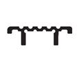 Zero 1682B-V3 24" Full Body Strength Bronze Carpet Divider, 1.75"W x 0.5"H