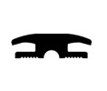 Zero 1685R 24" Traction Tread Rubber Carpet Divider, 2.5"W x 0.75"H