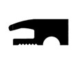 Zero 1686R 24" Traction Tread Rubber Carpet Divider, 1.813"W x 0.75"H