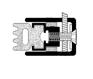 Zero 170AA 3070 Adjustable Head and Jamb Gasketing Set - Clear Anodized Aluminum - Sponge Neoprene Insert