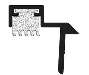 Zero 1840D 90" Dark Bronze Anodized Interior Astragal with Sponge Neoprene