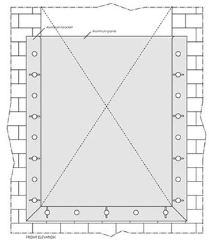 Zero 2080A-18-OM 28" 28"L x 18"H Flood Barrier Shield for Windows - Outside Mount