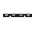 Zero 3672B 24" 2" x 0.25"  Bronze Flat Plate Threshold with Traction Trade Rubber insert 