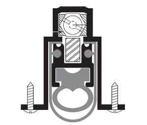 Zero 369AA 34" Clear Anodized Automatic Door Bottom with Solid Neoprene - Heavy Duty