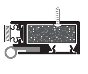 Zero 3708AA 72" Head and Jamb Gasketing - Clear Anodized Aluminum - Magnet and Neoprene Insert