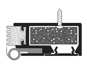 Zero 3709AA 4070 Head and Jamb Gasketing Set - Clear Anodized Aluminum - Sponge and Solid Neoprene Insert