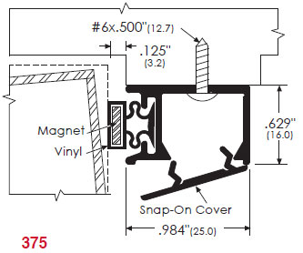 Zero 375AA 80" Clear Anodized Aluminum Perimeter Seal with Magnet