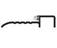 Zero 561BK 24" Rabbeted threshold with Neoprene Insert, 4.5"W x 1"H, 24" Length, Black Anodized Aluminum