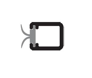 Zero 5833AA 3080 Clear Anodized Aluminum Perimeter Seal Set with Neoprene Lip - Adhesive