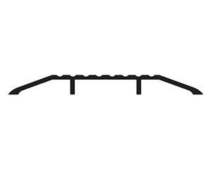 Zero 8655BK 66" Saddle Threshold with 2 supporting legs, 5"W x 1/2"H, 66" Length, Black Anodized Aluminum
