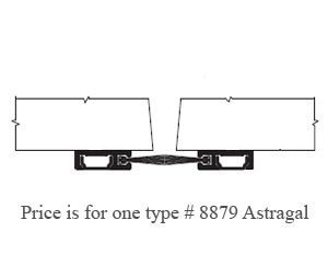 Zero 8879AA-PSA 80" Clear Anodized Surface Astragal with Brush - Self-Adhesive