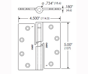 Zero Z953 Cam Lift Mortise Type Hinge