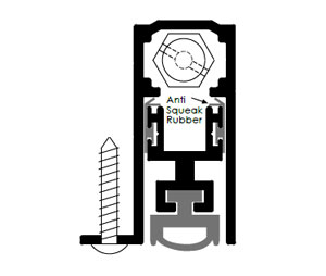 Zero 340A 24" Sill Protection Automatic Door Bottom with Solid Neoprene Insert  - Mortised - Mill Finish Aluminum