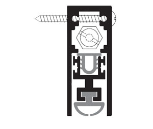 Zero 351AA 36" Sill Protection Automatic Door Bottom with Solid Neoprene Insert  - Surface Mounted - Clear Anodized Aluminum