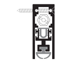 Zero 352LS-AA 42" Light Spring Automatic Door Bottom for ADA Doors with Solid Neoprene Insert  - Semi Mortised - Clear Anodized Aluminum