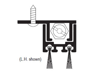 Zero 3542 40" Sill Protection Automatic Door Bottom with Brush Insert  - Mortised - Mill Finish Aluminum
