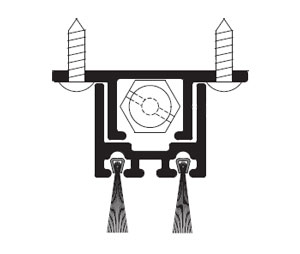 Zero 3552 36" Sill Protection Automatic Door Bottom with Brush Insert  - Mortised - Mill Finish Aluminum