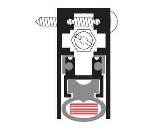 Zero 365FS-G 60" Intumescent Sill Prot. Automatic Door Bottom with Neoprene & Intumet Insert  - Surface Mounted - Heavy Duty - Gold Anod Aluminum