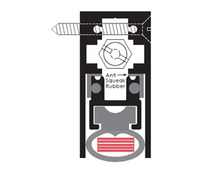 Zero 366FS-G 48" Intumescent Sill Prot. Automatic Door Bottom with Neoprene & Intumet Insert  - Semi Mortised - Heavy Duty - Gold Anod Aluminum