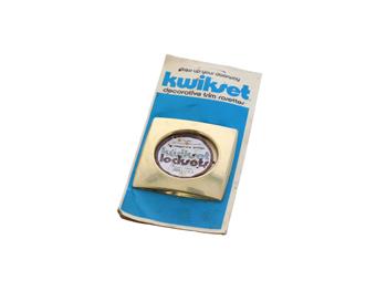 288 Kwikset US3 Small Rectangular Rosette Polished Brass