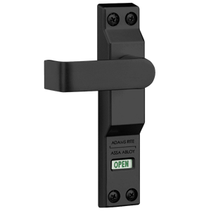 Adams Rite 4550R-01-119 Lever Trim for MS Deadlock, Flat Lever with Return, LOCKED/OPEN Indicator, RH/RHR, Satin Black Painted Finish