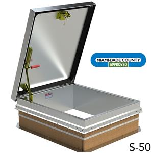 Bilco S-50 Type S Roof Hatch - Ladder Access - 36" x 30" - Aluminum Cover and Curb