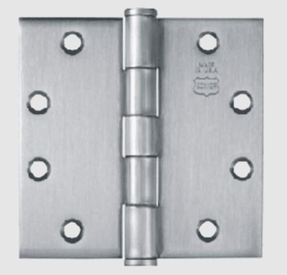 detail image for Bommer 5000-350-652 Five Knuckle Architectural Grade Hinge with Button Tips, Standard Steel Full Mortise, 3-1/2" x 3-1/2", Satin Chromium