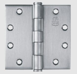 Bommer 5000-350-652 Five Knuckle Architectural Grade Hinge with Button Tips, Standard Steel Full Mortise, 3-1/2" x 3-1/2", Satin Chromium