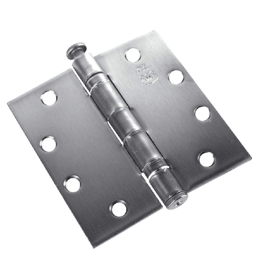 detail image for Bommer BB5000-454-652 Ball Bearing Five Knuckle Architectural Grade Hinge with Button Tips, Standard Steel Full Mortise, 4-1/2" x 4", Satin Chromium