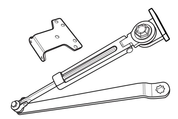 detail image for Cal-Royal 301/302 ALUM Hold-Open Arm & Parallel Bracket, Aluminum Painted Finish