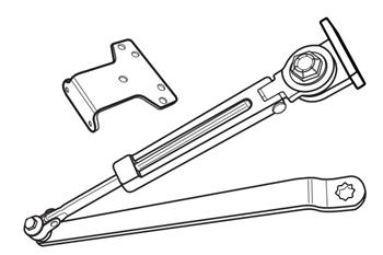 Cal-Royal 301/302 ALUM Hold-Open Arm & Parallel Bracket, Aluminum Painted Finish