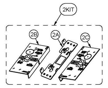 Detex 103806-9 Mounting Plate/Strike Locator Kit, Mortise