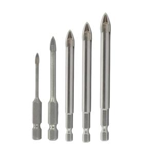 Drill America DWD4FGDHEX-SET 5 Piece 4 Flute Glass And Tile Drill Bit Set (1/8 - 3/8) with Hex Shank