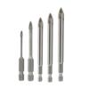 Drill America DWD4FGDHEX-SET 5 Piece 4 Flute Glass And Tile Drill Bit Set (1/8 - 3/8) with Hex Shank