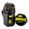 Drill America KFD29J-3F-PC 1/16 - 1/2 HSS 3-flat Contractor Black & Gold Jobber Drill Bit Set Shatter Proof Case 29 Pieces (1/64 Increments)