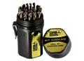 Drill America KFD4025-PC 1.00mm - 13.00mm X .5mm 25 Piece HSS Black & Gold Jobber Drill Bit Set in Round Plastic Case