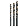 Drill America POUKFD3 1/8-1/4 3 Piece HSS Black & Gold KFD Jobber Length Drill Bit Set Sample Set