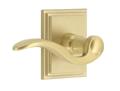 Grandeur 899731 Carré Square Rosette with Bellagio Lever, Passage 2-3/4", Satin Brass
