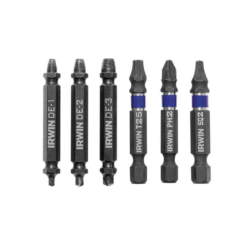 detail image for Irwin 1876225 Impact Performance Series, Grip Double-Ended Screw Extractor, Insert Bits, 6-Piece Set