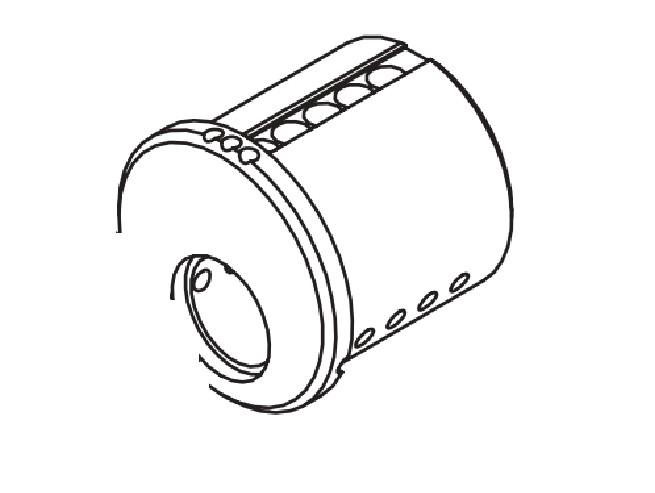 detail image for Mul-T-Lock MT52-RIM1HT-05 Cylinder Body for Rim Cylinder - MTL™800, Bright Brass, Horizontal Tail