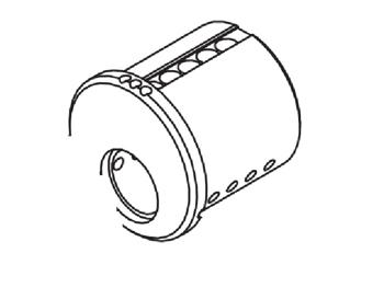 Mul-T-Lock MT52-RIM1HT-05 Cylinder Body for Rim Cylinder - MTL™800, Bright Brass, Horizontal Tail