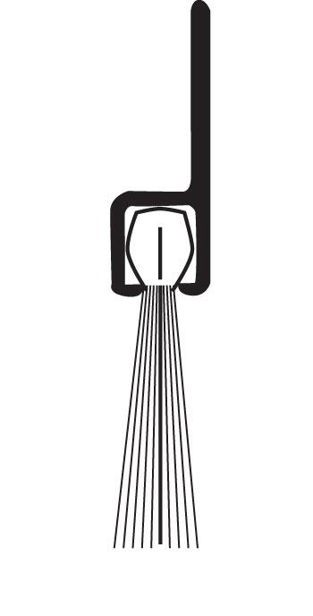 detail image for National Guard Products D698A 36 Nylon Brush Door Sweep with EPDM Rubber Insert, Clear Anodized Aluminum Holder