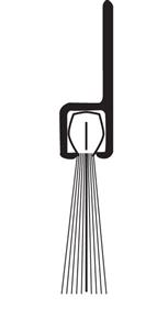 National Guard Products D698A 36 Nylon Brush Door Sweep with EPDM Rubber Insert, Clear Anodized Aluminum Holder