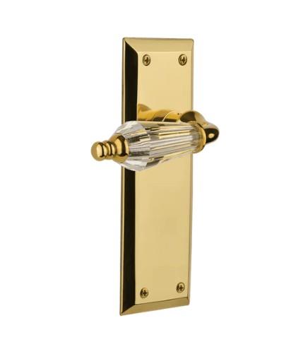 detail image for Nostalgic 714292 New York Long Plate with Parlour Crystal Lever in Polished Brass