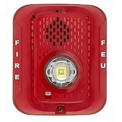 System Sensor P2RLED  L-series LED Horn Strobe, 2-wire, Indoor, Wall, Red, Marked Fire